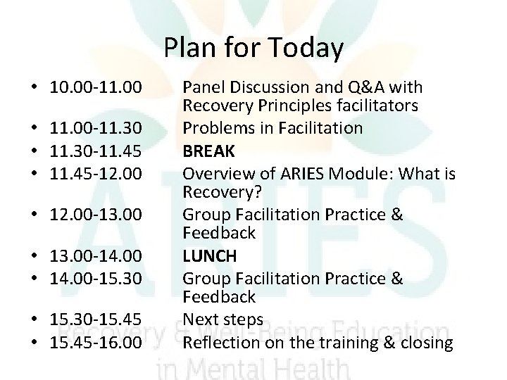 Plan for Today • 10. 00 -11. 00 • 11. 00 -11. 30 • Plan for Today • 10. 00 -11. 00 • 11. 00 -11. 30 •