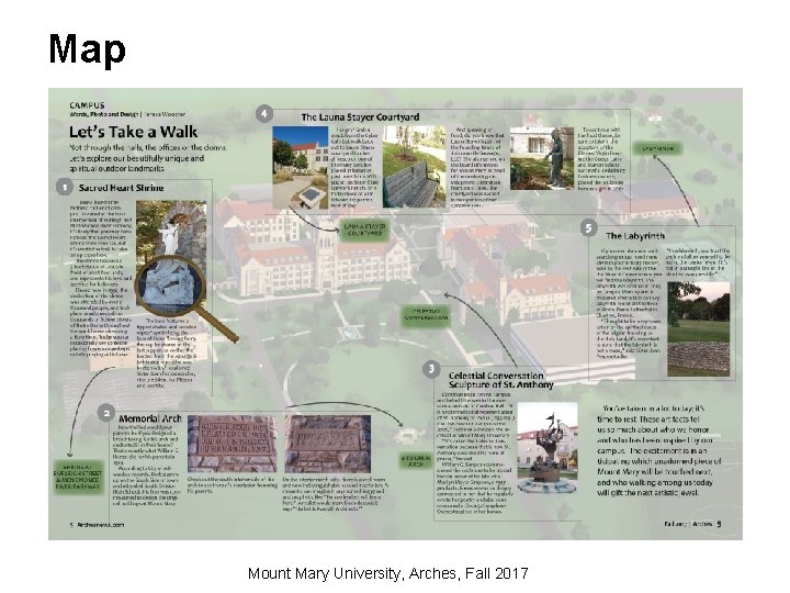 Map Mount Mary University, Arches, Fall 2017 