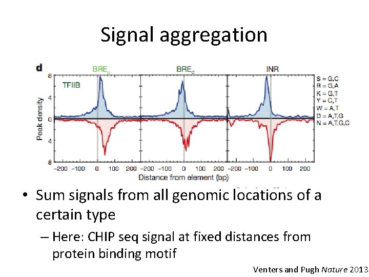 Signal aggregation • Sum signals from all genomic locations of a certain type –