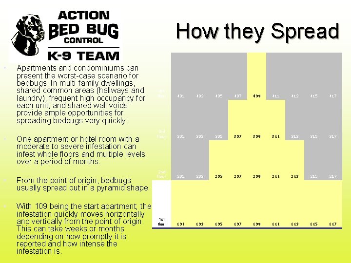 How they Spread • • Apartments and condominiums can present the worst-case scenario for