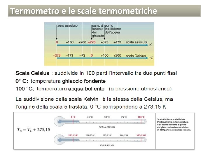 Termometro e le scale termometriche 