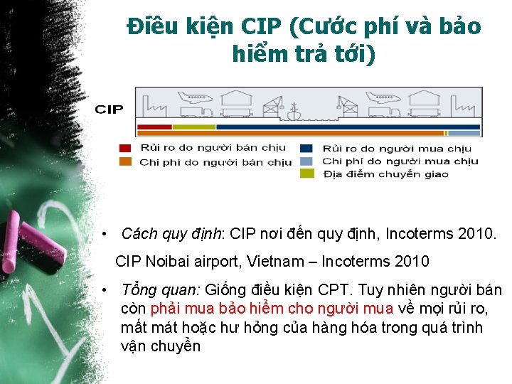 Điều kiện CIP (Cước phí và bảo hiểm trả tới) • Cách quy định: