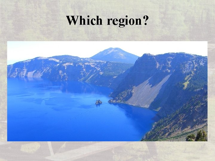 Which region? 