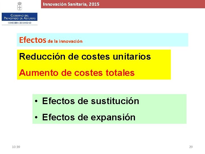 Innovación. Proyecto Sanitaria, de 2015 Ampliación y Mejora del Hospital de Cabueñes, 2015 Efectos