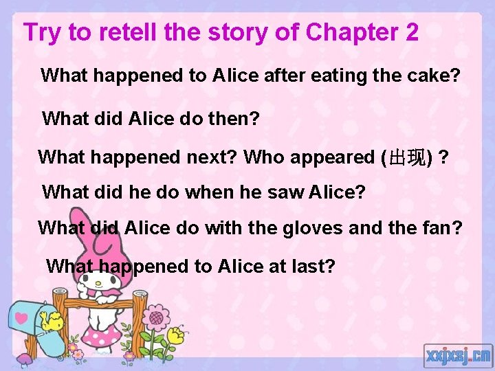 Try to retell the story of Chapter 2 What happened to Alice after eating