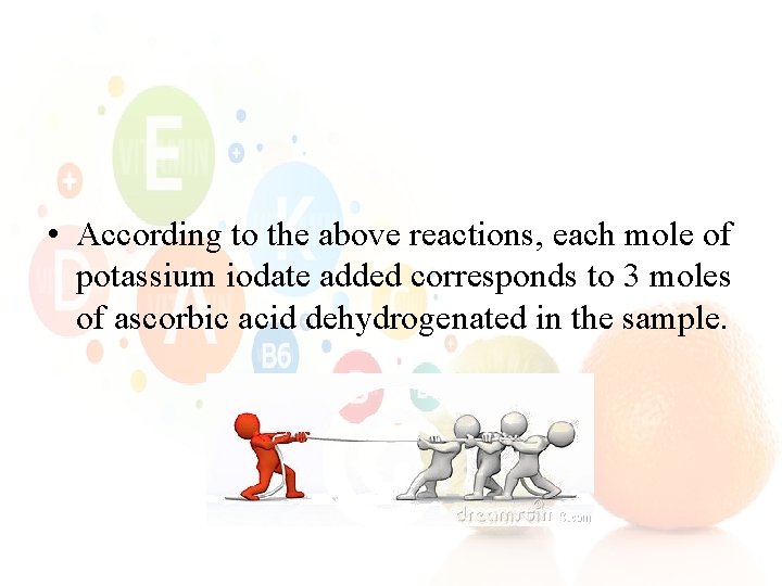  • According to the above reactions, each mole of potassium iodate added corresponds