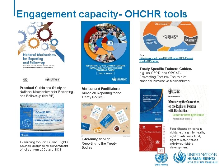 Engagement capacity- OHCHR tools See http: //www. ohchr. org/EN/HRBodies/UPR/Pages/ Cycles. UPR. aspx Treaty Specific