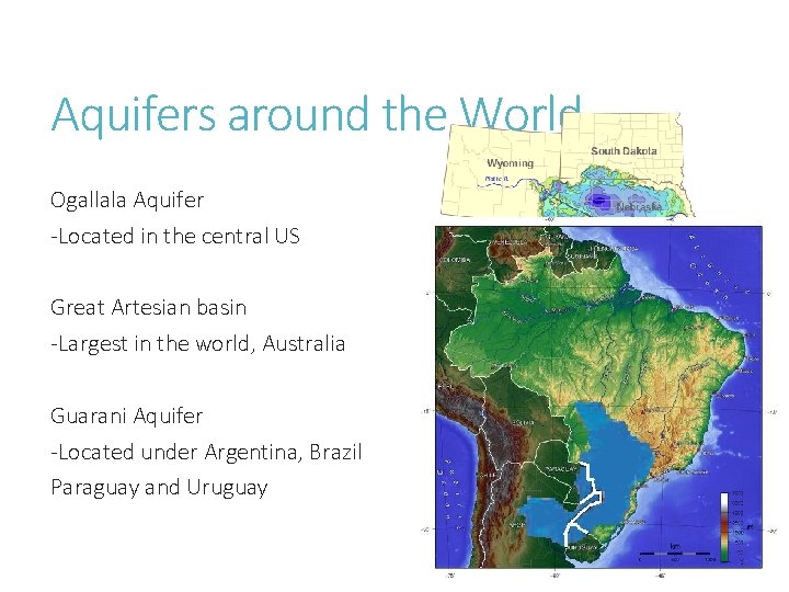 Aquifers around the World Ogallala Aquifer -Located in the central US Great Artesian basin