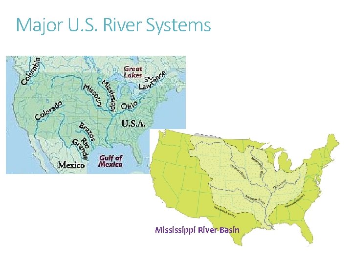Major U. S. River Systems Mississippi River Basin 