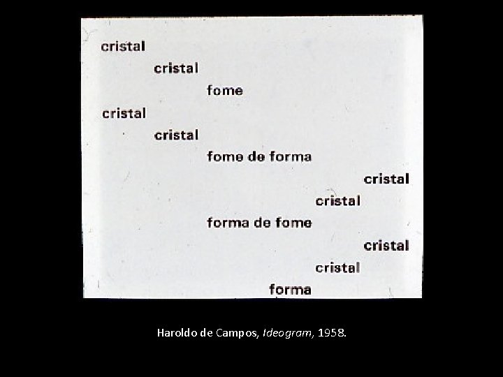 Haroldo de Campos, Ideogram, 1958. 