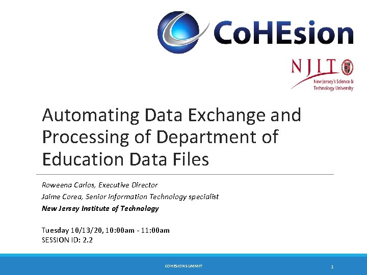 Automating Data Exchange and Processing of Department of Education Data Files Roweena Carlos, Executive