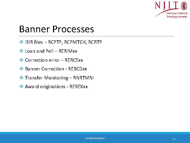 Banner Processes v ISIR files - RCPTP, RCPMTCH, RCRTP v Loan and Pell –
