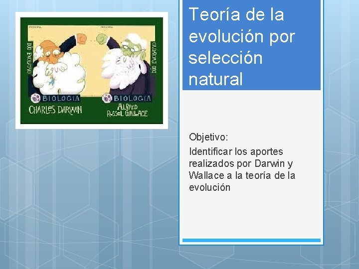 Teora de la evolucin por seleccin natural Objetivo