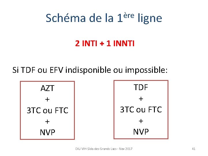 Schéma de la 1ère ligne 2 INTI + 1 INNTI Si TDF ou EFV