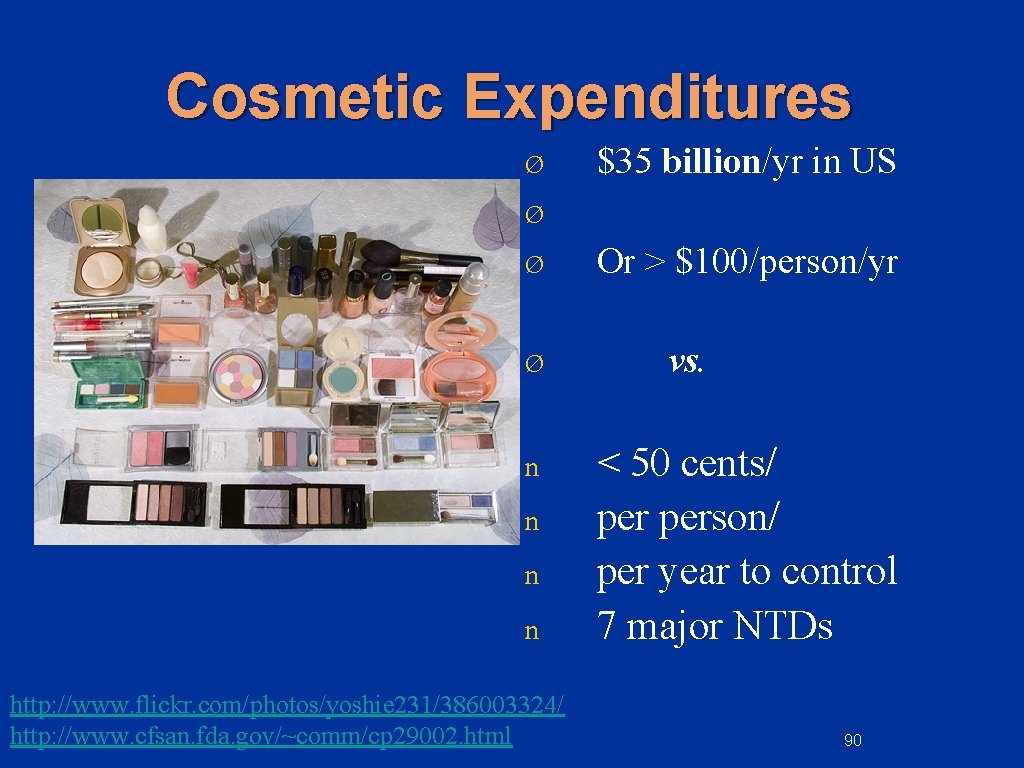Cosmetic Expenditures $35 billion/yr in US Ø Ø n n http: //www. flickr. com/photos/yoshie