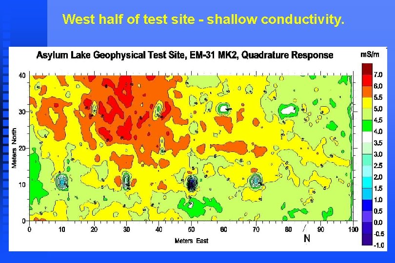 West half of test site - shallow conductivity. 