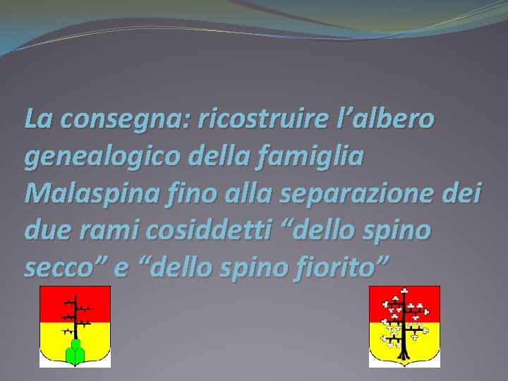 La consegna: ricostruire l’albero genealogico della famiglia Malaspina fino alla separazione dei due rami