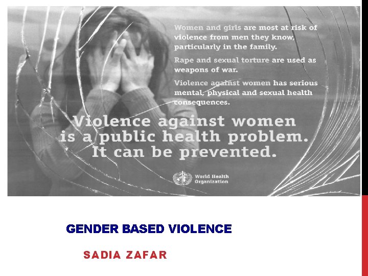 GENDER BASED VIOLENCE SADIA ZAFAR 