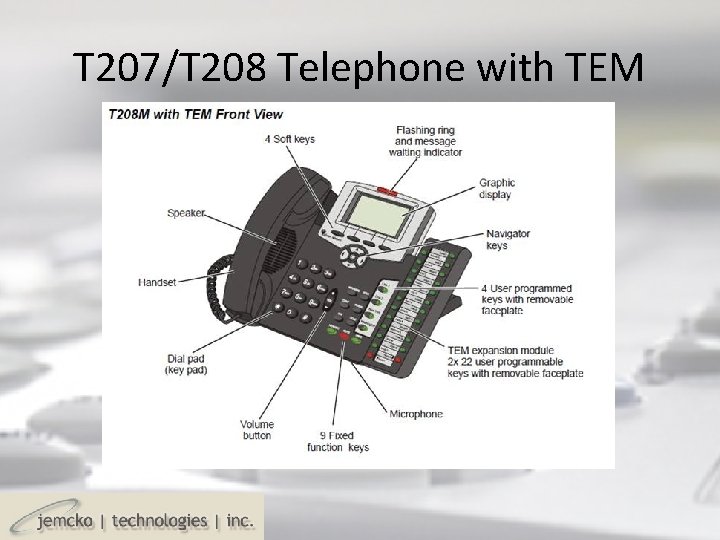 T 207/T 208 Telephone with TEM T 207/T 208 Telephone with TEM
