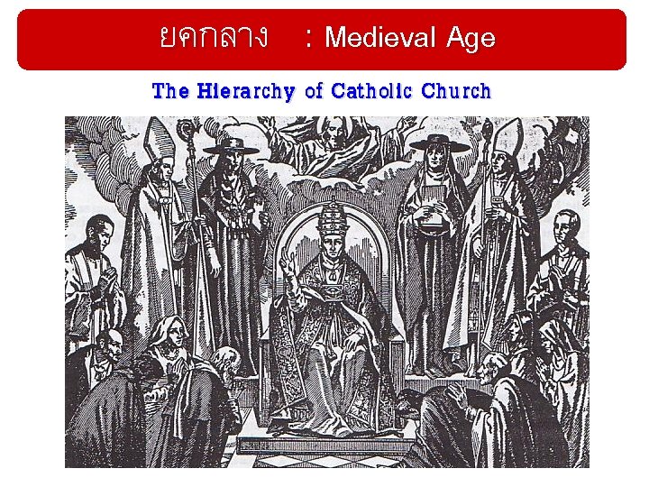 ยคกลาง : Medieval Age The Hierarchy of Catholic Church 