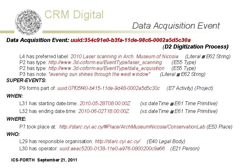 CRM Digital Data Acquisition Event: uuid: 354 c 91 e 0 -b 3 fa-11