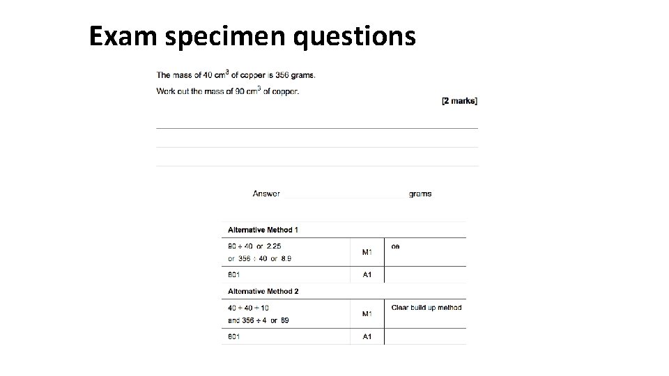 Exam specimen questions 