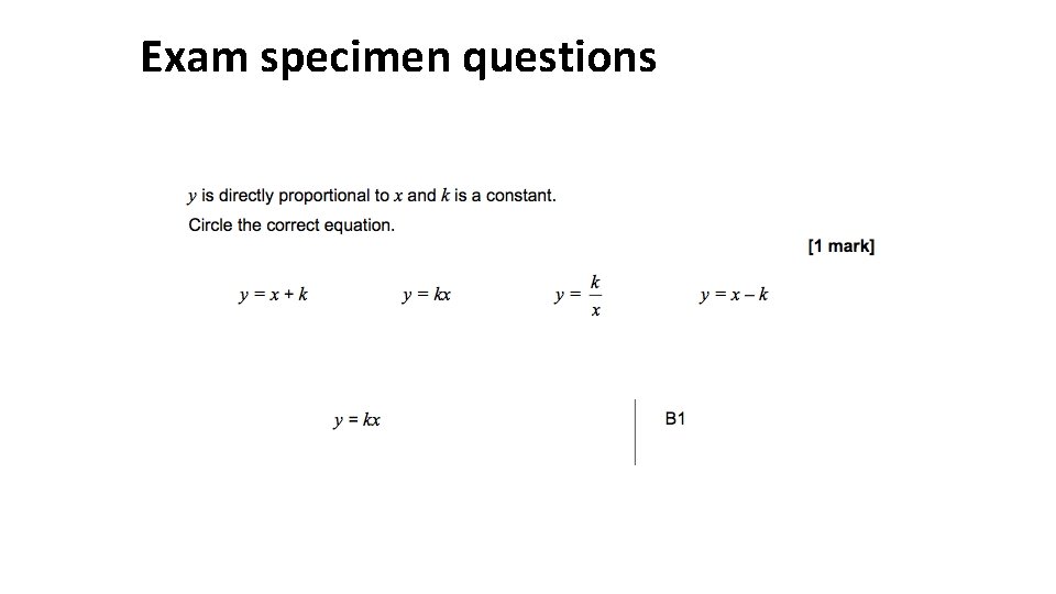 Exam specimen questions 