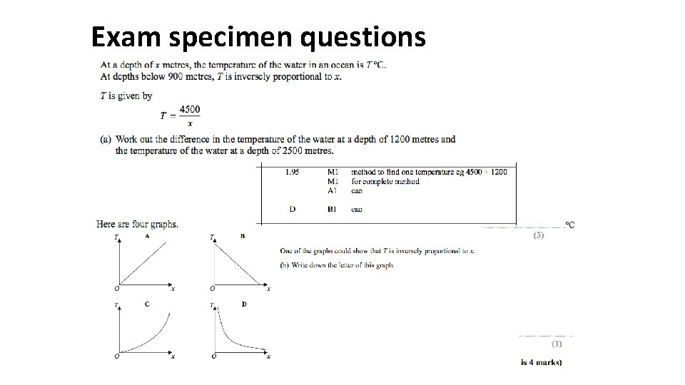Exam specimen questions 
