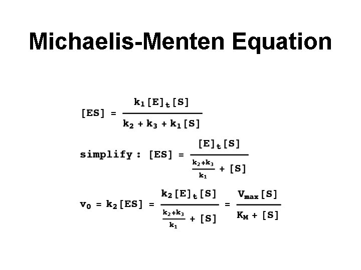 Michaelis-Menten Equation 