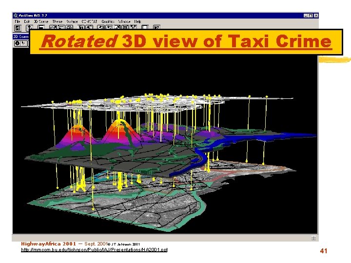 3 DTaxi. Crime. Map. View 2 Rotated 3 D view of Taxi Crime Highway.