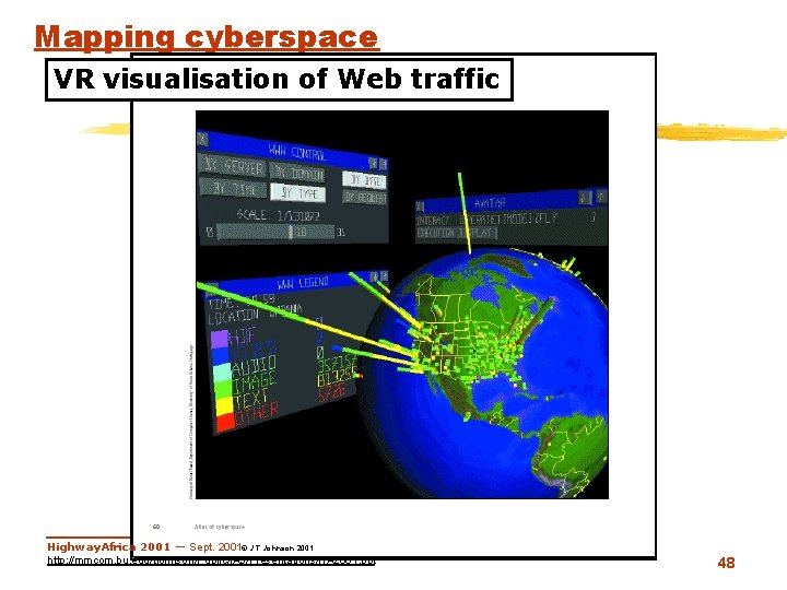 Mapping cyberspace VR visualisation of Web traffic Highway. Africa 2001 — Sept. 2001© J.