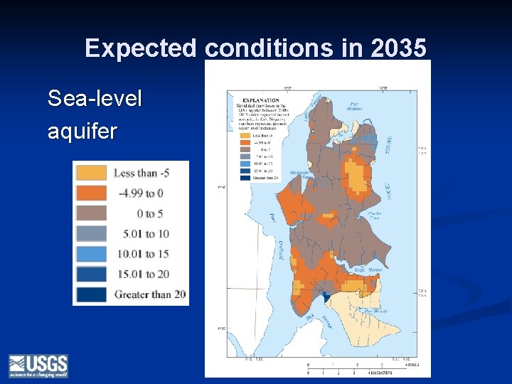 Expected conditions in 2035 Sea-level aquifer 