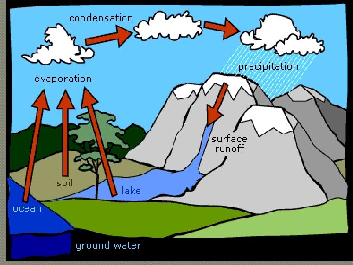 Water cycle refresher… Students draw a 4 -fold graphic organizer on the water cycle.