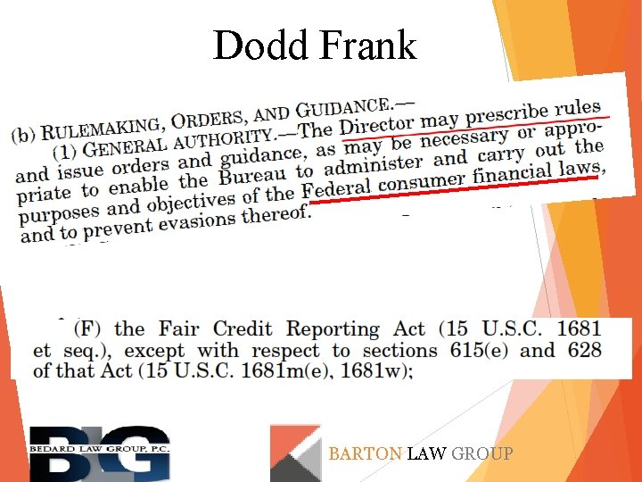 Dodd Frank BARTON LAW GROUP 