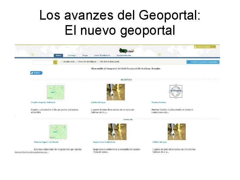 Los avanzes del Geoportal: El nuevo geoportal Los avanzes del Geoportal: El nuevo geoportal