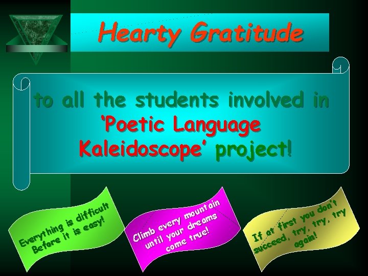 Hearty Gratitude to all the students involved in ‘Poetic Language Kaleidoscope’ project! ult c