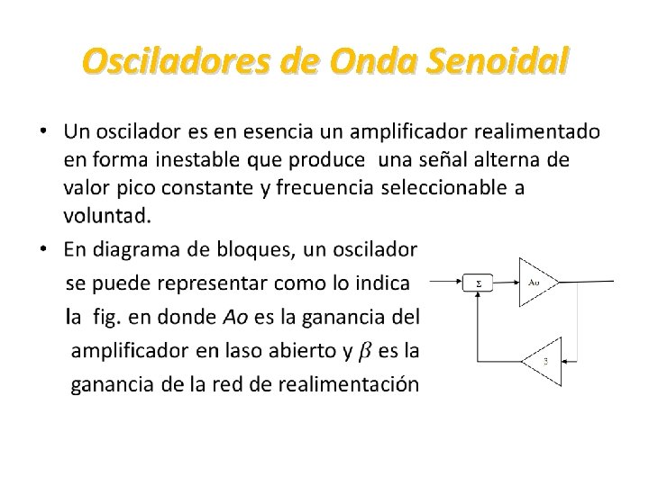 Osciladores de Onda Senoidal • 