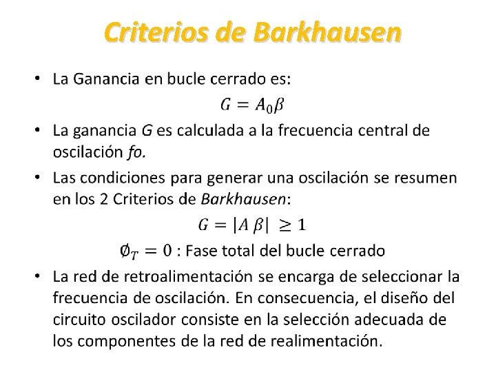 Criterios de Barkhausen • 