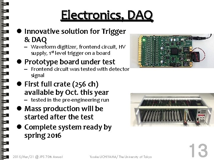 Electronics, DAQ l Innovative solution for Trigger & DAQ – Waveform digitizer, frontend circuit,