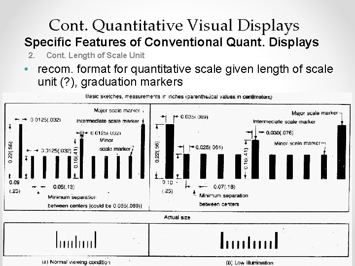 Cont. Quantitative Visual Displays Specific Features of Conventional Quant. Displays 2. Cont. Length of