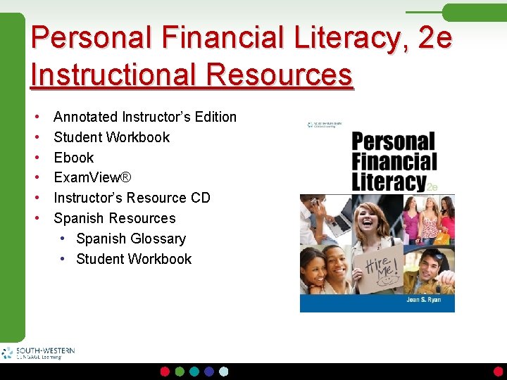 Personal Financial Literacy, 2 e Instructional Resources • • • Annotated Instructor’s Edition Student