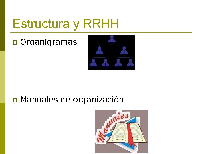 Estructura y RRHH p Organigramas p Manuales de organización 