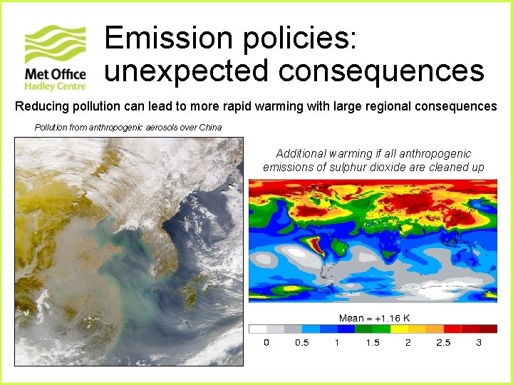 Emission policies: unexpected consequences Reducing pollution can lead to more rapid warming with large Emission policies: unexpected consequences Reducing pollution can lead to more rapid warming with large