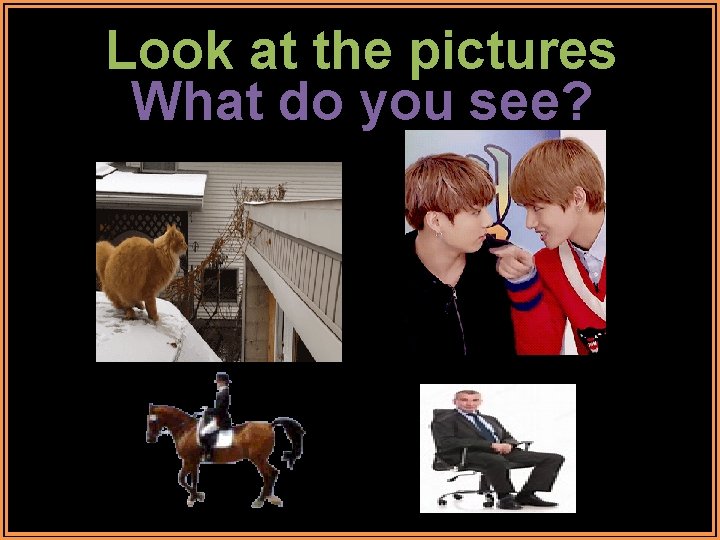 Look at the pictures What do you see? 