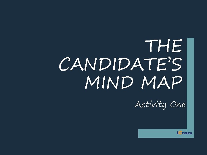 THE CANDIDATE’S MIND MAP Activity One 