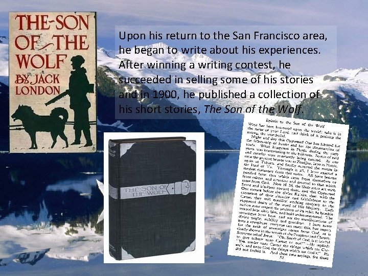 Upon his return to the San Francisco area, he began to write about his Upon his return to the San Francisco area, he began to write about his