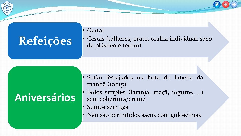 Refeições Aniversários • Gertal • Cestas (talheres, prato, toalha individual, saco de plástico e