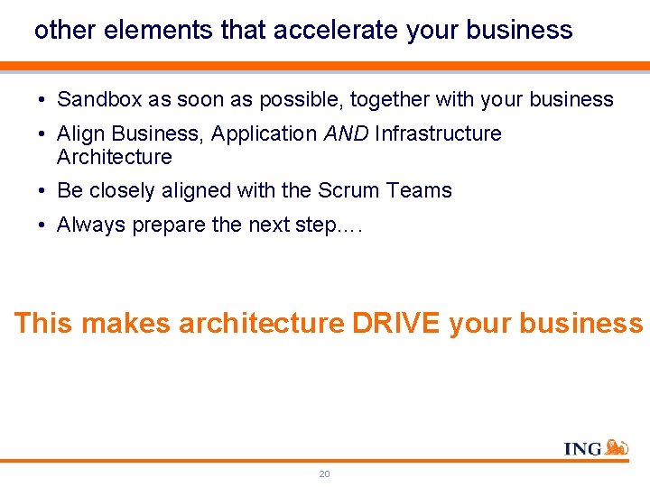 other elements that accelerate your business • Sandbox as soon as possible, together with other elements that accelerate your business • Sandbox as soon as possible, together with