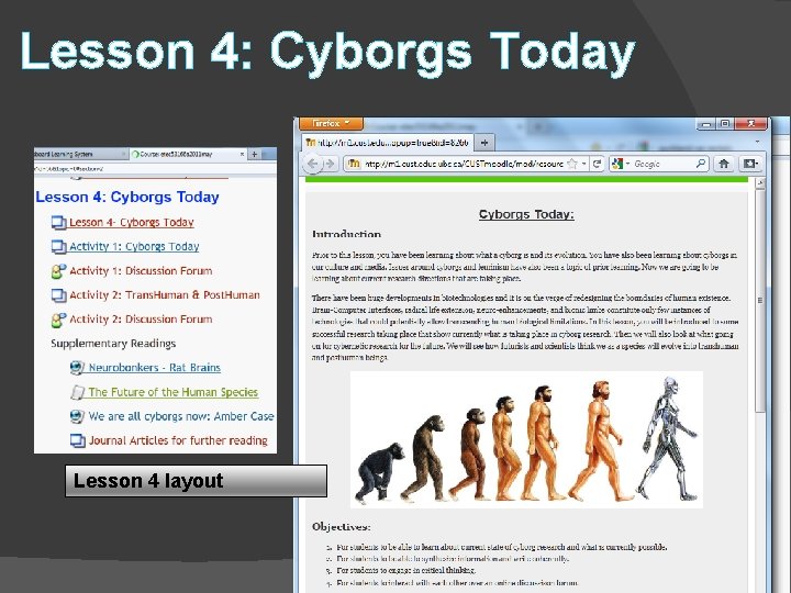 Lesson 4: Cyborgs Today Lesson 4 layout 