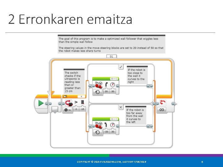 2 Erronkaren emaitza COPYTIGHT © 2015 EV 3 LESSONS. COM, LAST EDIT 7/06/2016 6